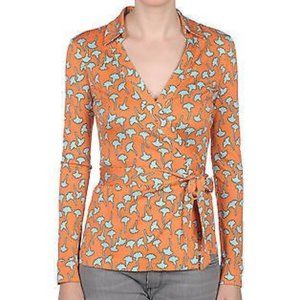 DVF New Jeanne Silk Wrap Top
